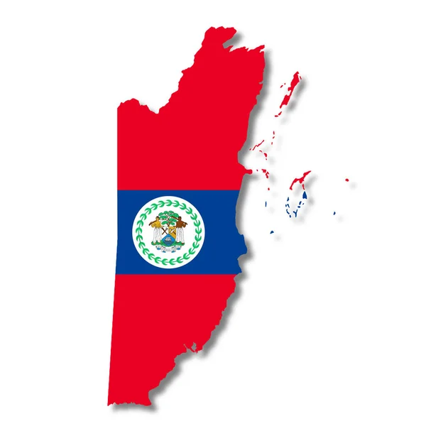 Belize Flag Map White Background Illustration Clipping Path — Foto de Stock