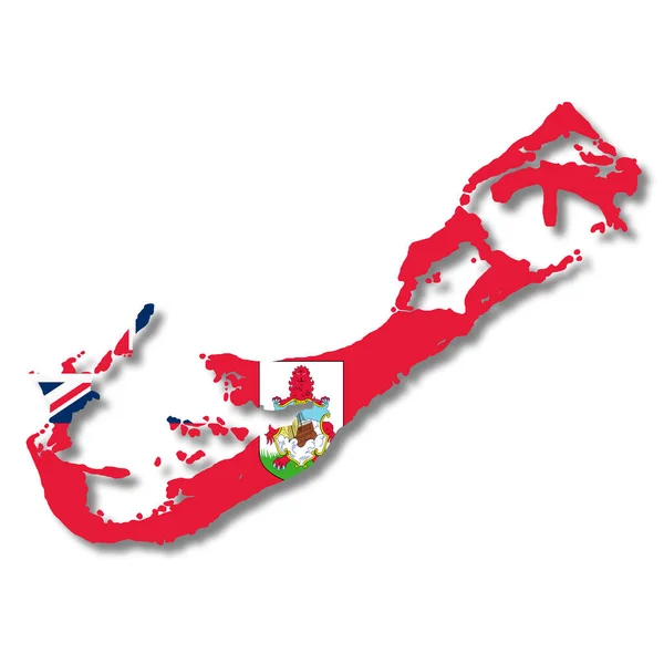 Карта Прапора Бермудських Островів Білому Тлі Ілюстрація Відсіканням Шляху — стокове фото