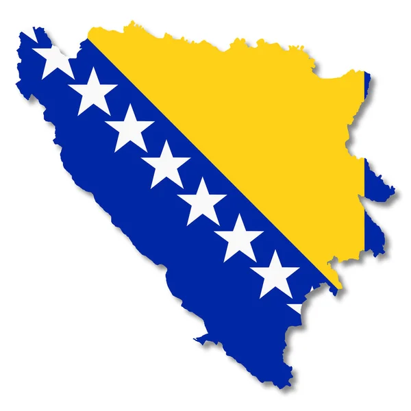 Bosnia Herzegovina Flag Map White Background Illustration Clipping Path — 스톡 사진
