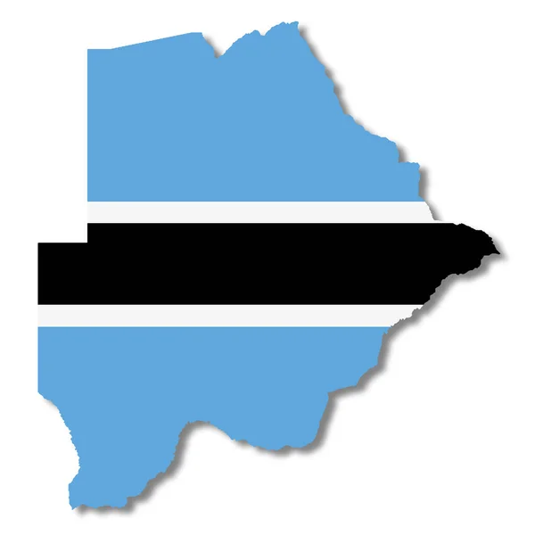 Botswana Flag Map White Background Illustration Clipping Path —  Fotos de Stock