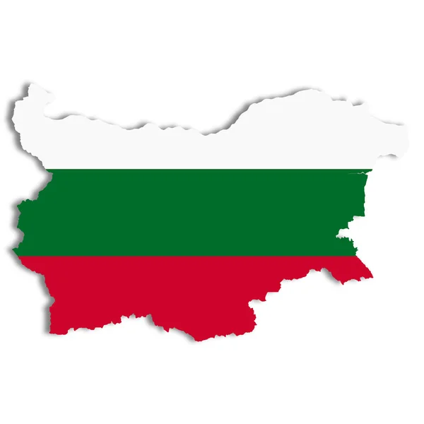 Карта Флага Болгарии Белом Фоне Иллюстрация Вырезанием Пути — стоковое фото