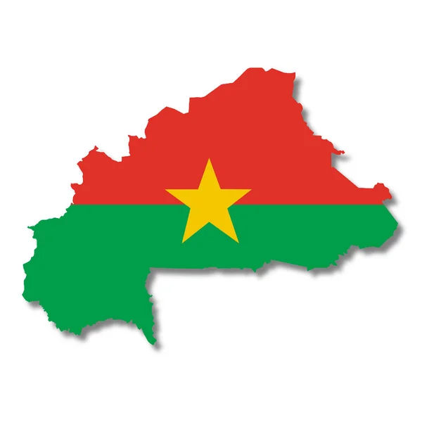 Burkina Flag Map White Background Illustration Clipping Path — 图库照片