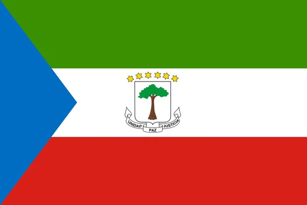 Equatorial Guinea Flag Background Illustration Blue Green White Red Yellow — ストック写真