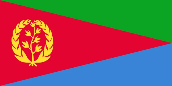 Eritrea Flag Background Illustration Blue Green Red Yellow Tree — ストック写真