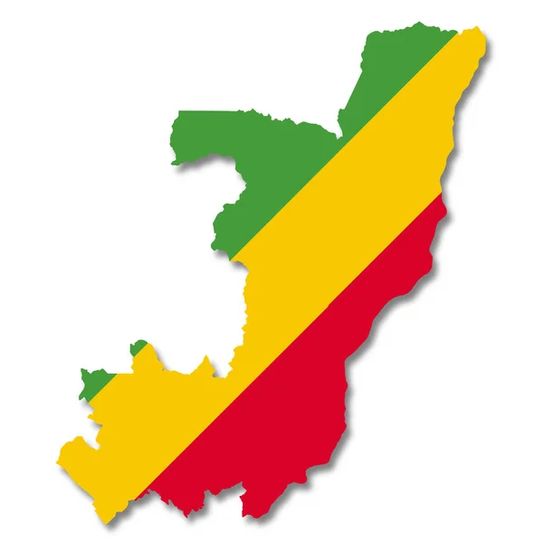 Congo Flag Map White Background Illustration Clipping Path — ストック写真
