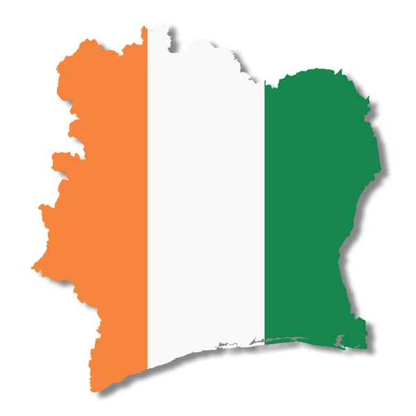 Ivory Coast Flag Map White Background Illustration Clipping Path Cote — Zdjęcie stockowe