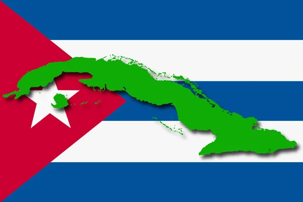 Cuba Flag Map White Background Illustration Clipping Path — Fotografia de Stock