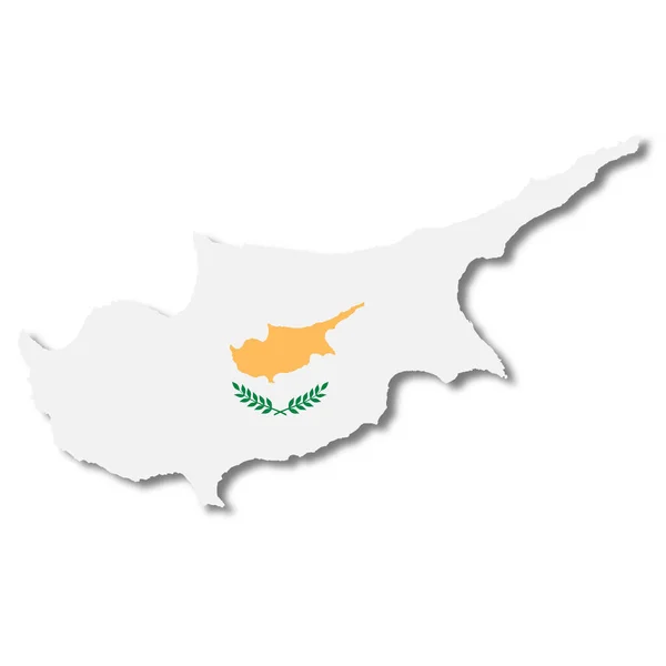 Карта Флага Кипра Белом Фоне Иллюстрация Вырезанием Пути — стоковое фото