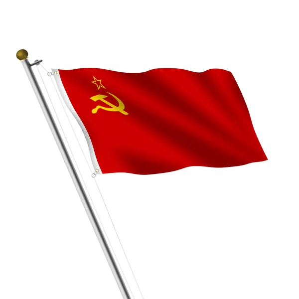 Ussr Flagpole Illustration White Clipping Path — Foto Stock