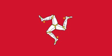 An An Isle of Man flag background illustration red white triskelion