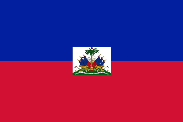 Haiti Flag Background Illustration Red Blue Crest — Zdjęcie stockowe