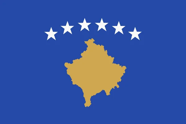 Kosovo Flag Background Illustration White Stars Gold Map — Foto Stock