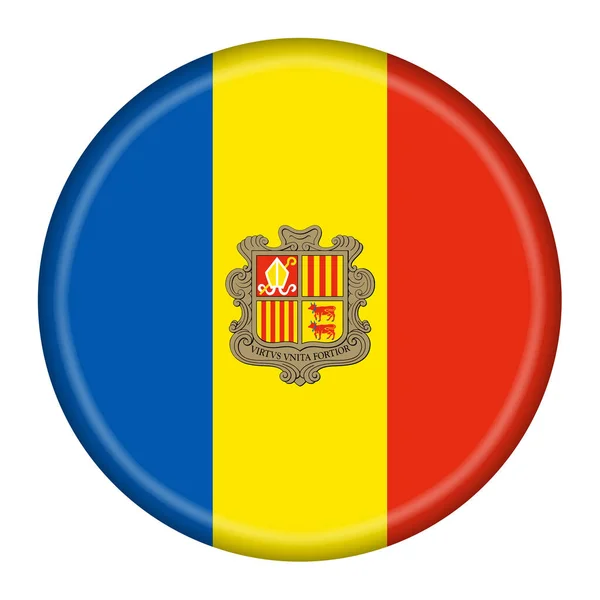 Andorra Flag Button Illustration Clipping Path — Fotografia de Stock