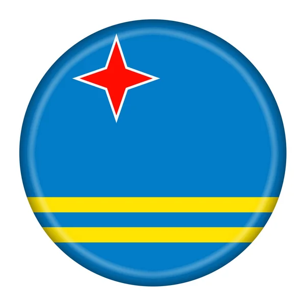 Aruba Flag Button Illustration Clipping Path — Zdjęcie stockowe