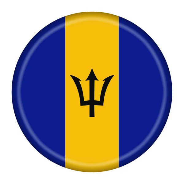 Barbados Flag Button Illustration Clipping Path — Stockfoto