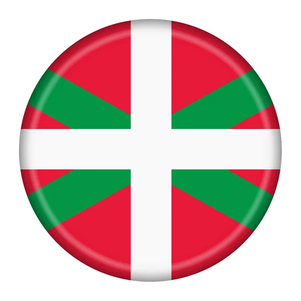 Баскійський Прапор Кнопка Ілюстрація Відсіканням Шляху — стокове фото