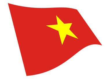 A Vietnam waving flag graphic isolated on white with clipping path 3d illustration