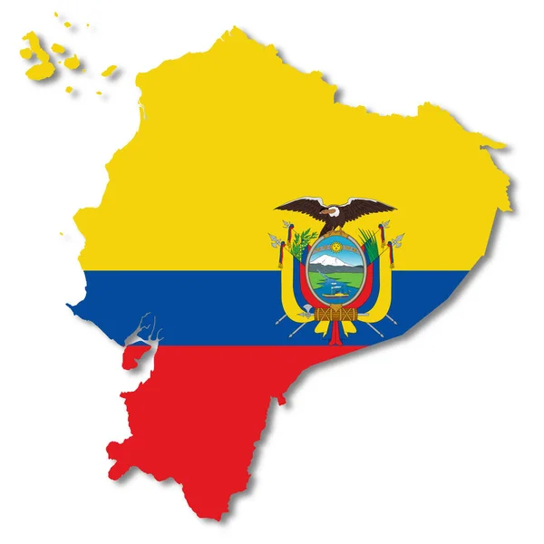 Карта Эквадора Белом Фоне Иллюстрация Вырезанием Пути — стоковое фото