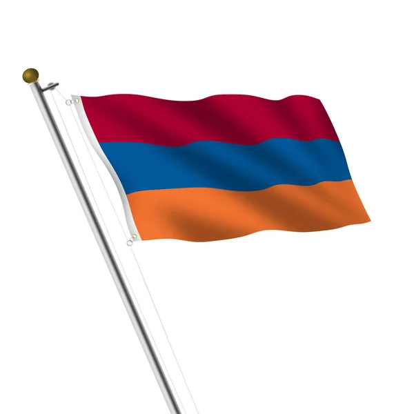 Armenia Flagpole Illustration White Clipping Path — Fotografia de Stock