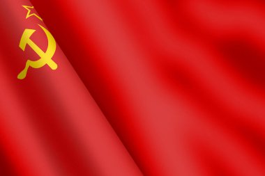Sovyet Sosyalist Cumhuriyetçiler Birliği SSCB CCCP 3D çekiç ve orak sallıyor.