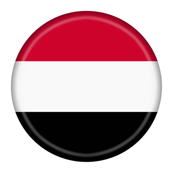 Een Jemen Vlag Knop Illustratie Met Clipping Pad — Stockfoto
