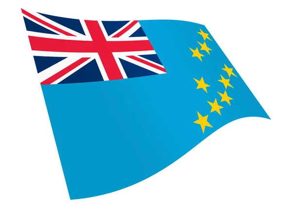 Een Tuvalu Zwaaiende Vlag Grafisch Geïsoleerd Wit Met Clipping Pad — Stockfoto