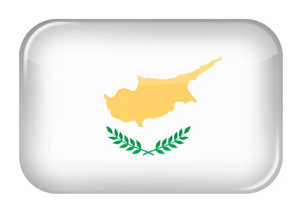 Cypern Webb Ikon Rektangel Knapp Med Klippning Väg Illustration — Stockfoto