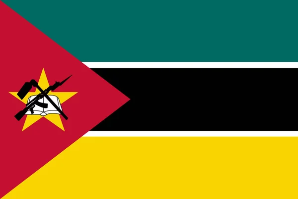 Mozambik Vlajka Pozadí Ilustrace Červená Zelená Černá Žlutá Bílá — Stock fotografie
