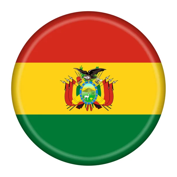 Una Ilustración Botón Bandera Bolivia Con Ruta Recorte — Foto de Stock