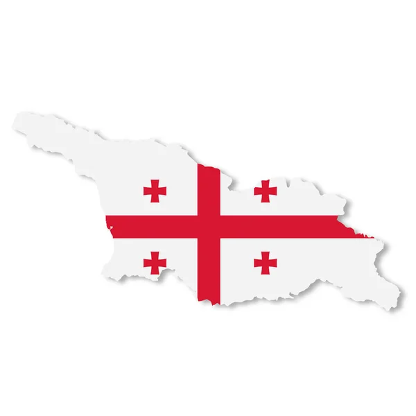 Eine Karte Der Republik Georgien Auf Weißem Hintergrund Mit Clipping — Stockfoto