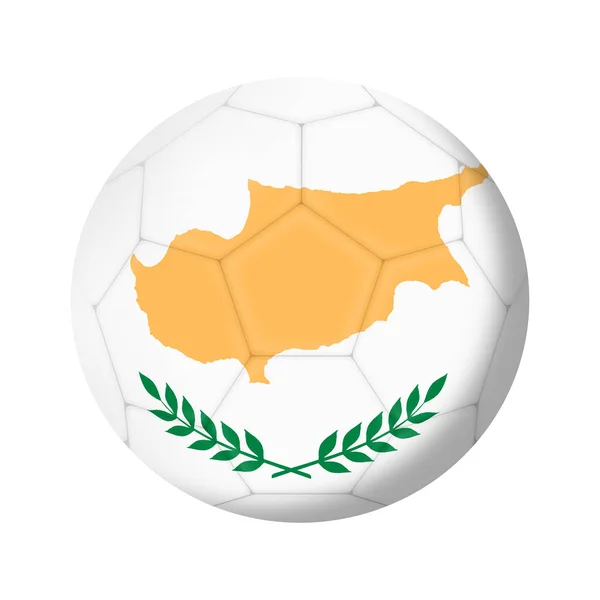 Kyperský Fotbalový Míč Ilustrace Izolované Bílém Výstřižkem Cesta — Stock fotografie