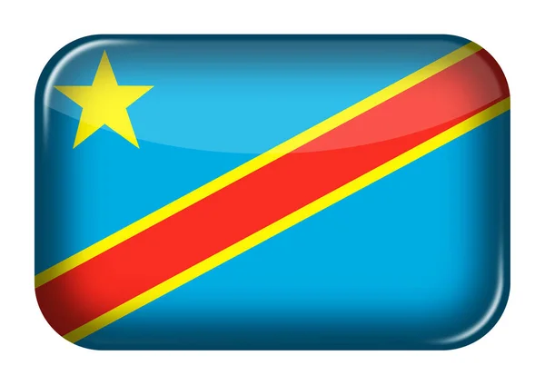 Eine Web Ikone Der Demokratischen Republik Kongo Rechteck Taste Mit — Stockfoto