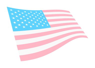 Amerika Birleşik Devletleri cinsiyet değiştirme bayrağı sallıyor. Beyaz renkte ve kırpma yolu ile izole edilmiş.
