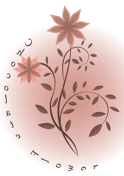 Fleur Stylisée Dans Les Tons Marron — Image vectorielle