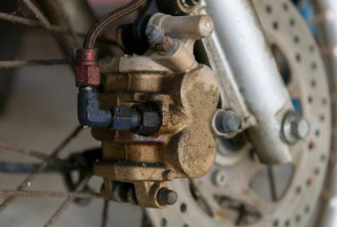 brake caliper motorcycle brake fluid old