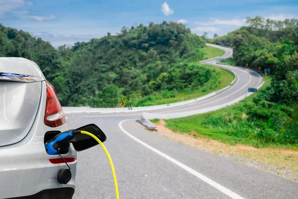 Veículos Automóveis Eléctricos Estradas Protecção Ambiente — Fotografia de Stock