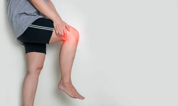 Остеоартроз Ноги Людини Запалення Кісткових Суглобів Білому Фоні — стокове фото