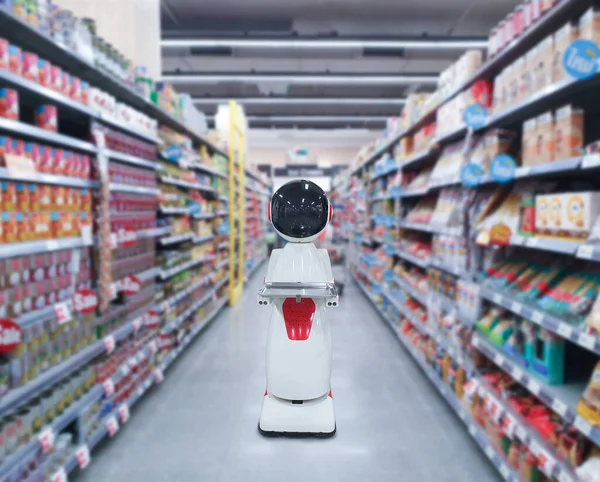 Innovative shopping robots in the supermarket lol