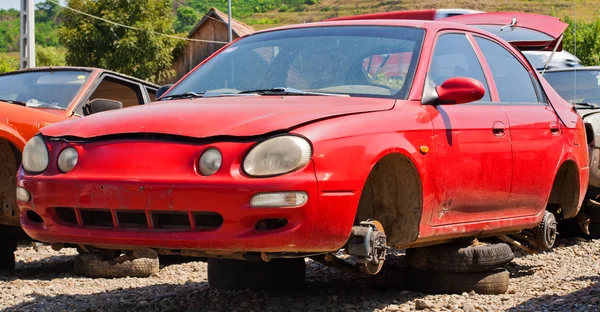 El accidente de coche donde el daño fue enorme — Foto de Stock