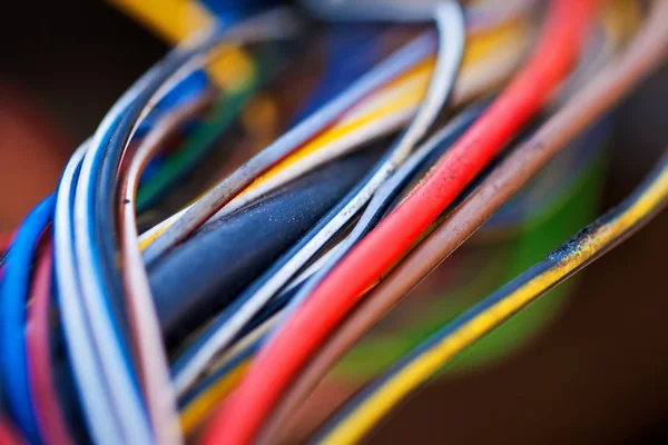 Macro photo of the many colorful cable — Stock Photo, Image
