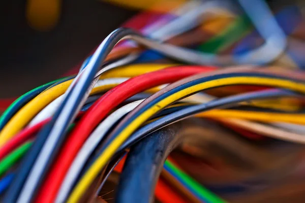 Macro photo of the many colorful cable — Stock Photo, Image