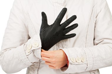 genç kadın whit mitten