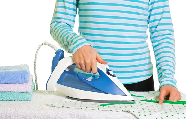 Young lady ironing her clothes — Stock Photo, Image