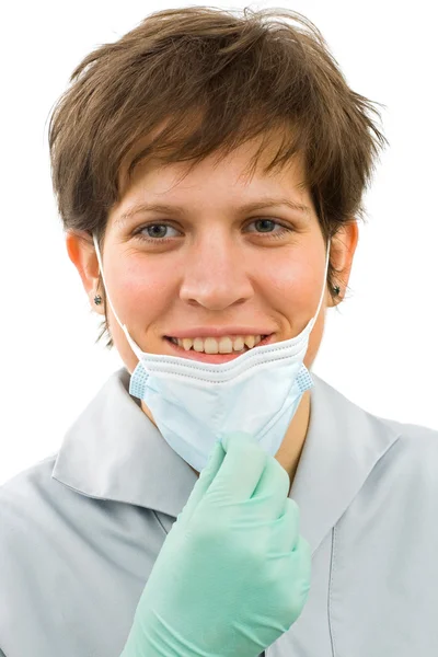Sweet young doctor smile — Stock Photo, Image