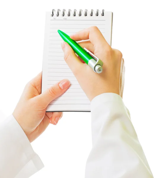 Young doctor writes something Stock Picture