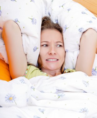 Woman have insomnia clipart