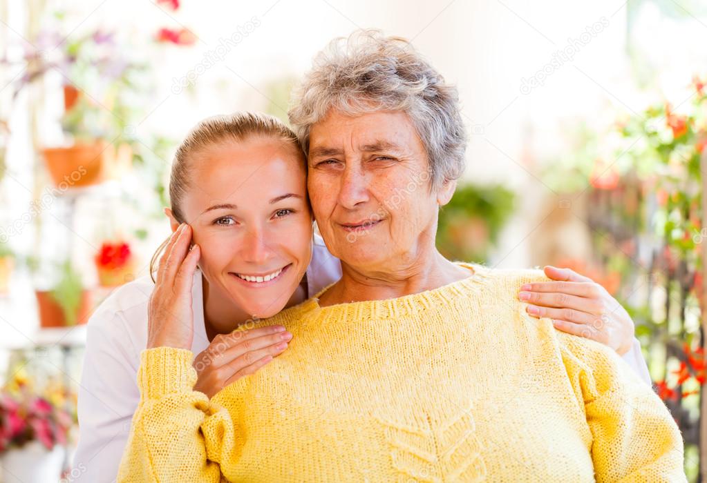 Elderly home care — Stock Photo © obencem 35389043
