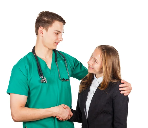 Médico y mujer de negocios — Foto de Stock