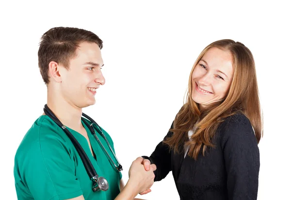 Médico y mujer de negocios — Foto de Stock