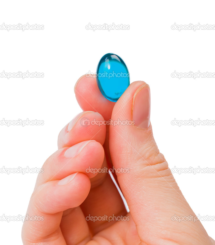 Blue gel capsule